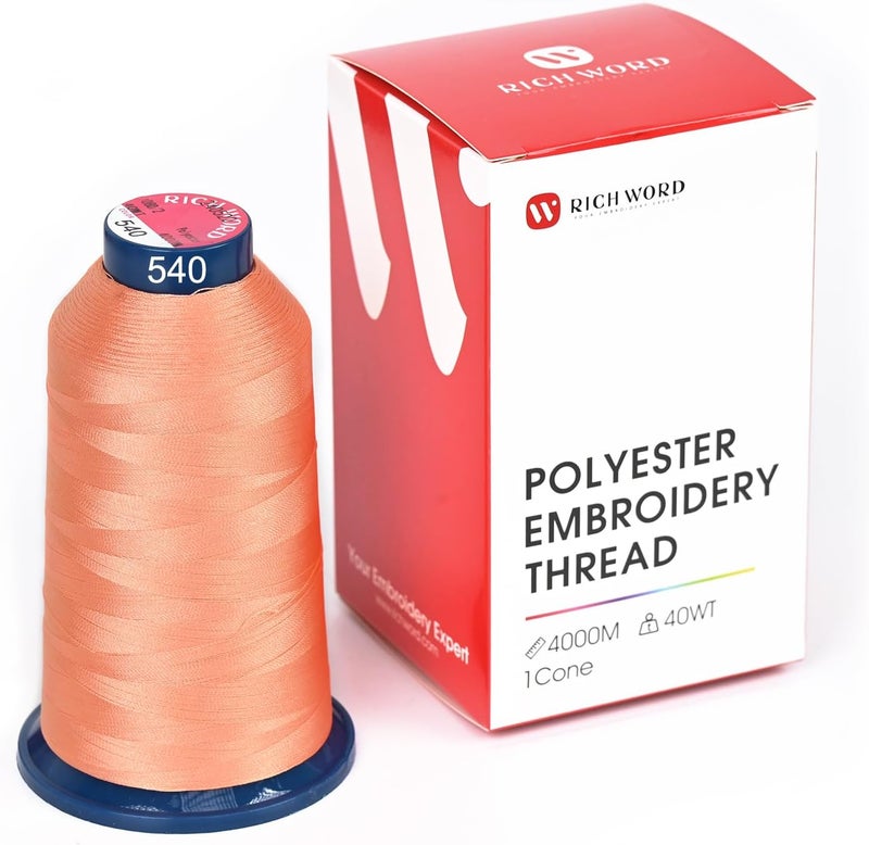 Poolin Richword Selected Pink Embroidery Thread 4000M(4374Y) 40WT Polyester Thread 100 Colors Selected for Commercial Multi Needles and Single Needle Embroidery Machine 0540 - Image 1